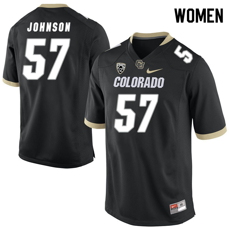 Women #57 Victory Johnson Colorado Buffaloes College Football Jerseys Stitched Sale-Black - Click Image to Close